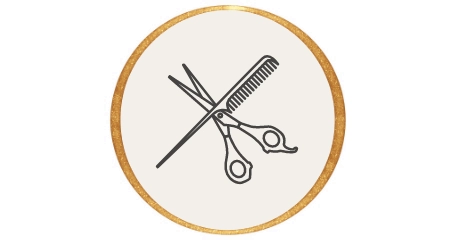 ikona nożyczki i grzebień